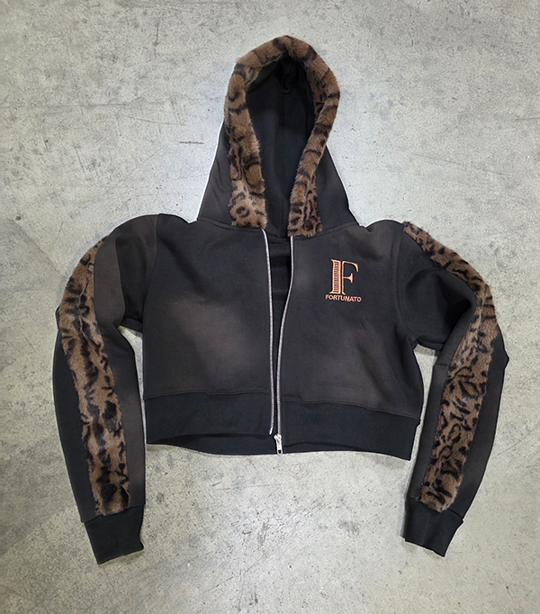 Half-Crop Leopard Hoodie