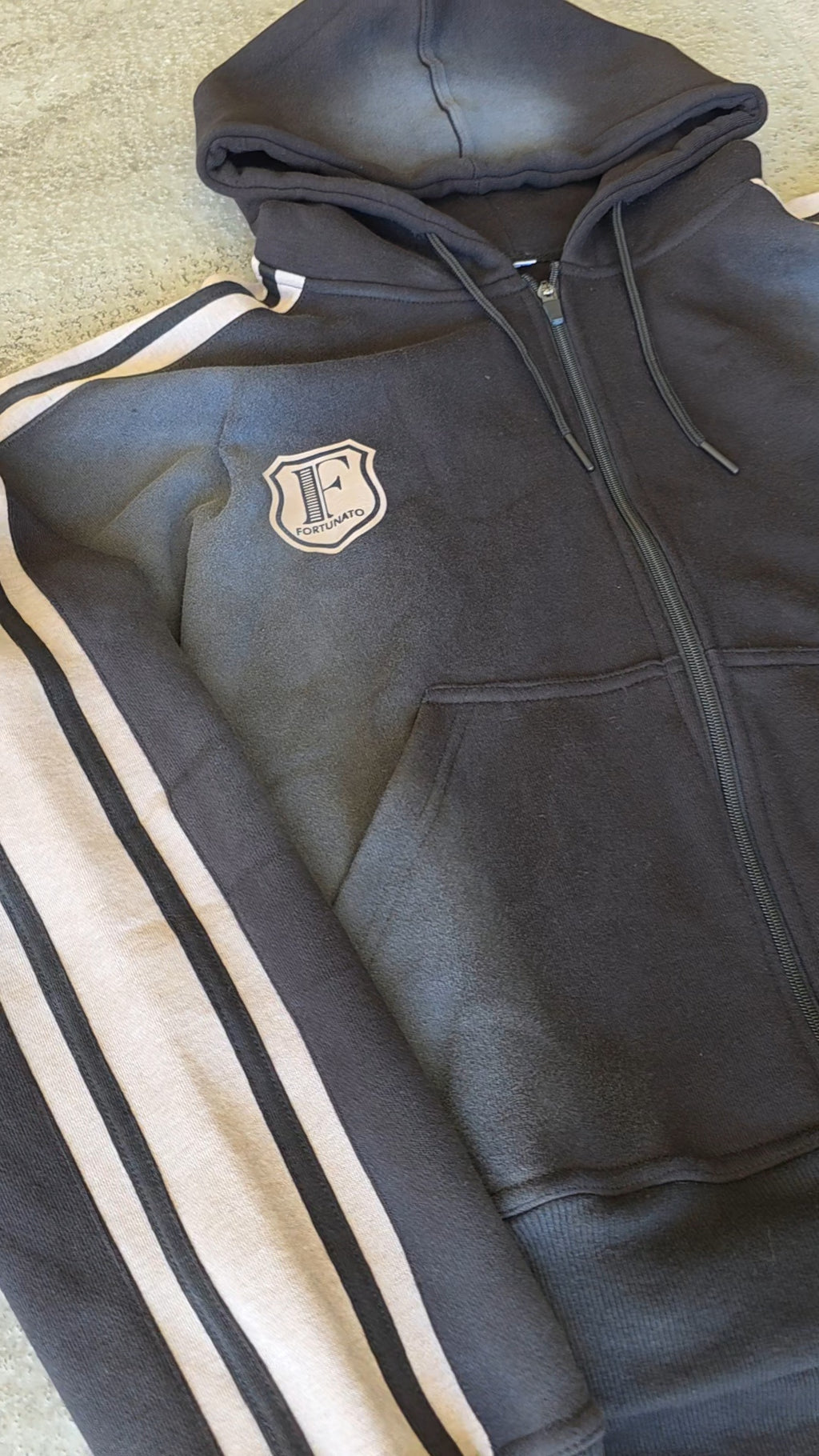 GT Striped Black Zip-Up Hoodie