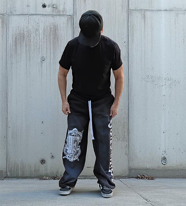 Black Baggy Graffiti Sweatpants