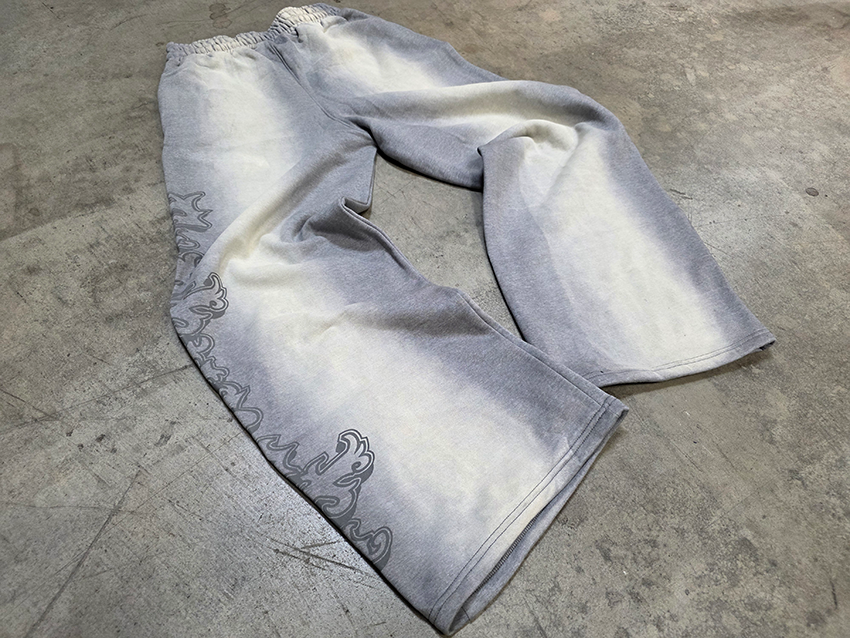 Grey Baggy Graffiti Sweatpants