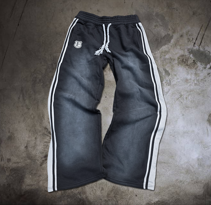 GT Striped Black Baggy Sweatpants