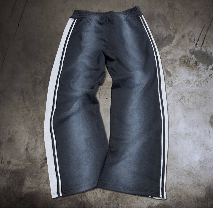 GT Striped Black Baggy Sweatpants