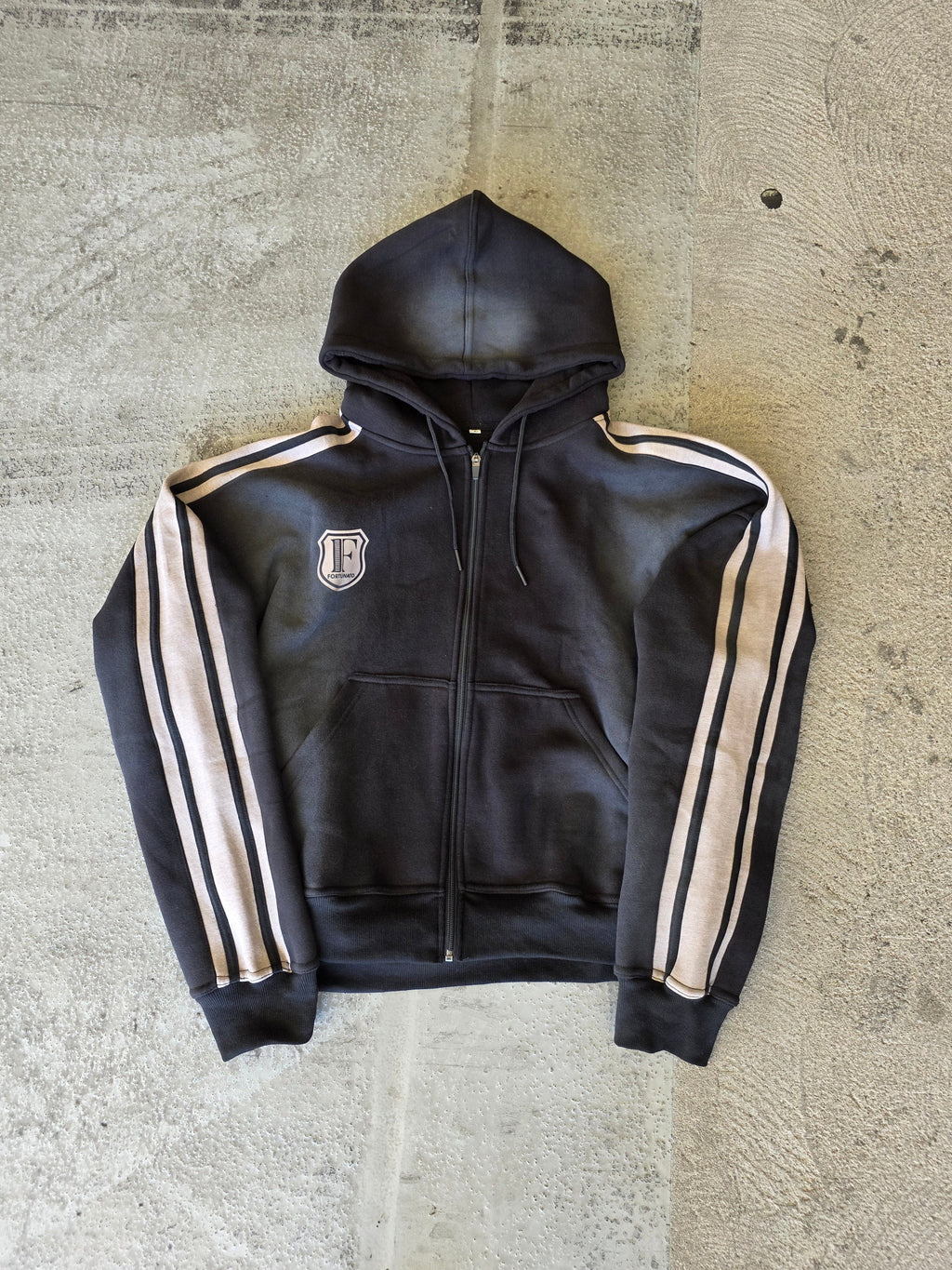 GT Striped Black Zip-Up Hoodie