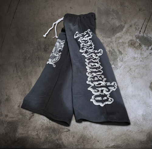 Black Baggy Graffiti Sweatpants