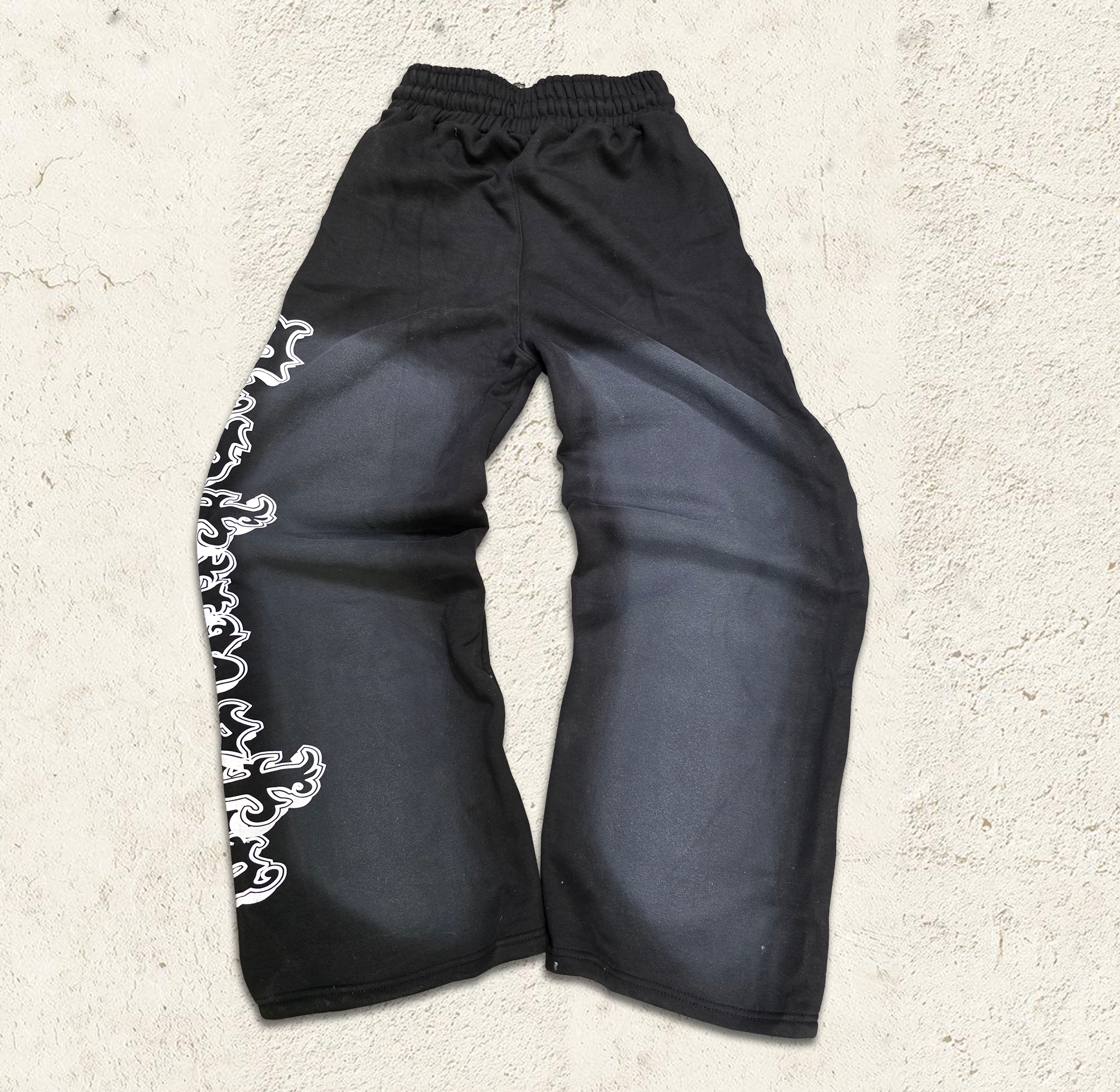 Black Baggy Graffiti Sweatpants