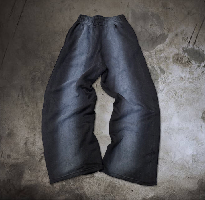 Striped Black Baggy Sweatpants