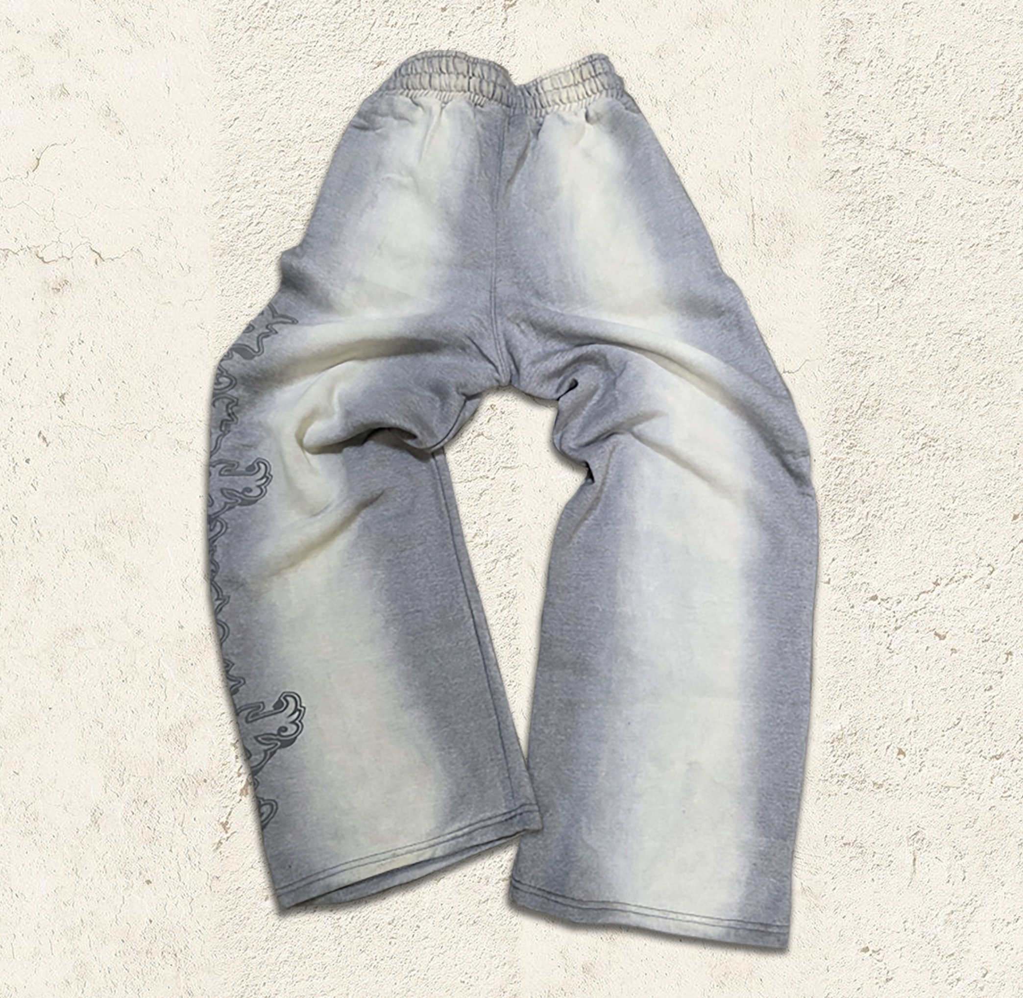 Grey Baggy Graffiti Sweatpants