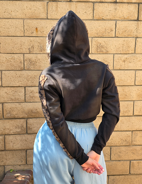 Half-Crop Leopard Hoodie