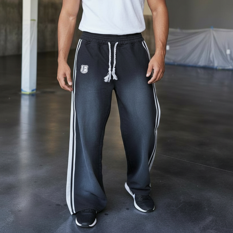 GT Striped Black Baggy Sweatpants