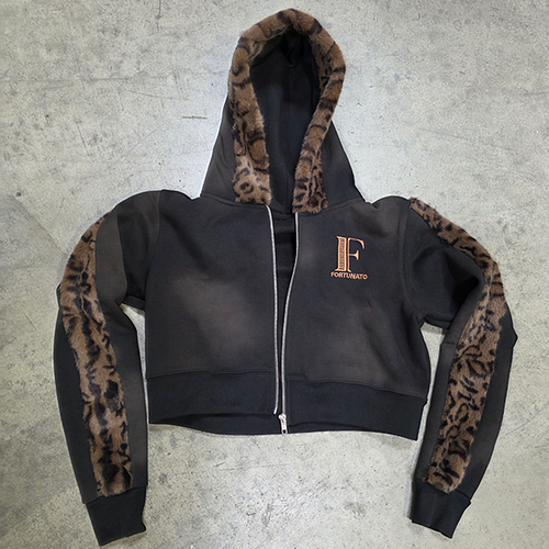 Half-Crop Leopard Hoodie