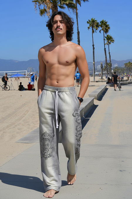 Graffiti Baggy Grey Sweatpants