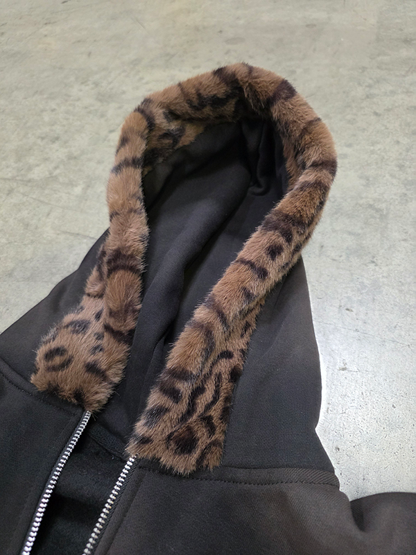 Half-Crop Leopard Hoodie