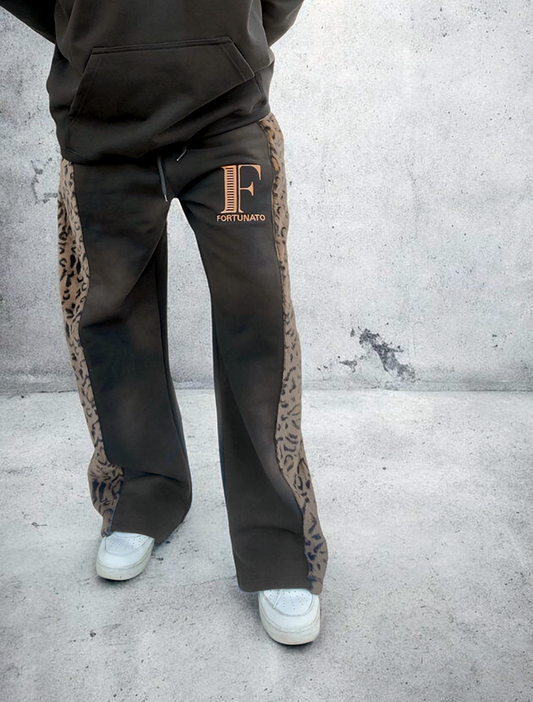 Black Leopard Sweatpants