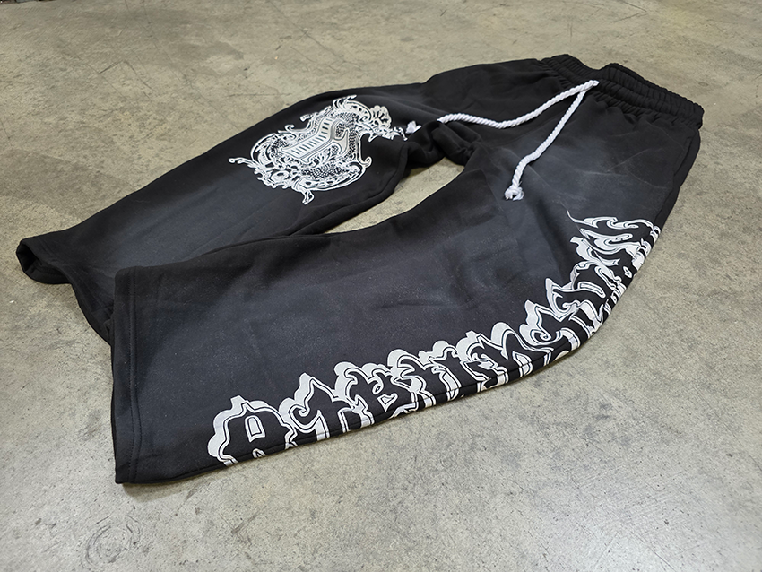 Black Baggy Graffiti Sweatpants