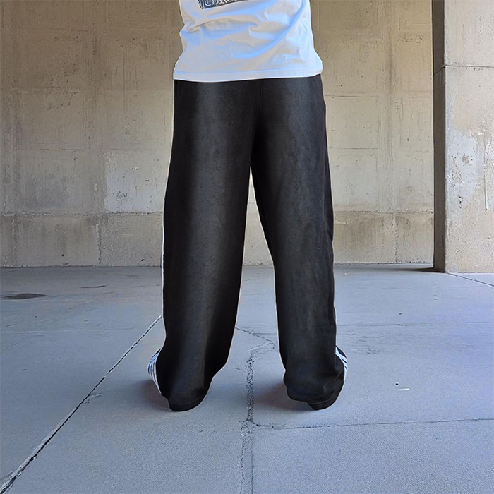 Striped Black Baggy Sweatpants