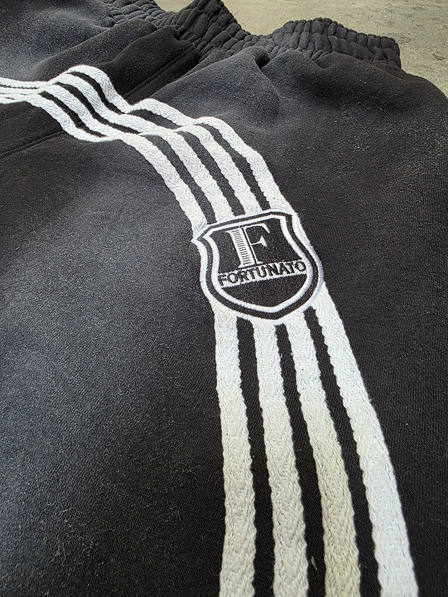 Striped Black Baggy Sweatpants