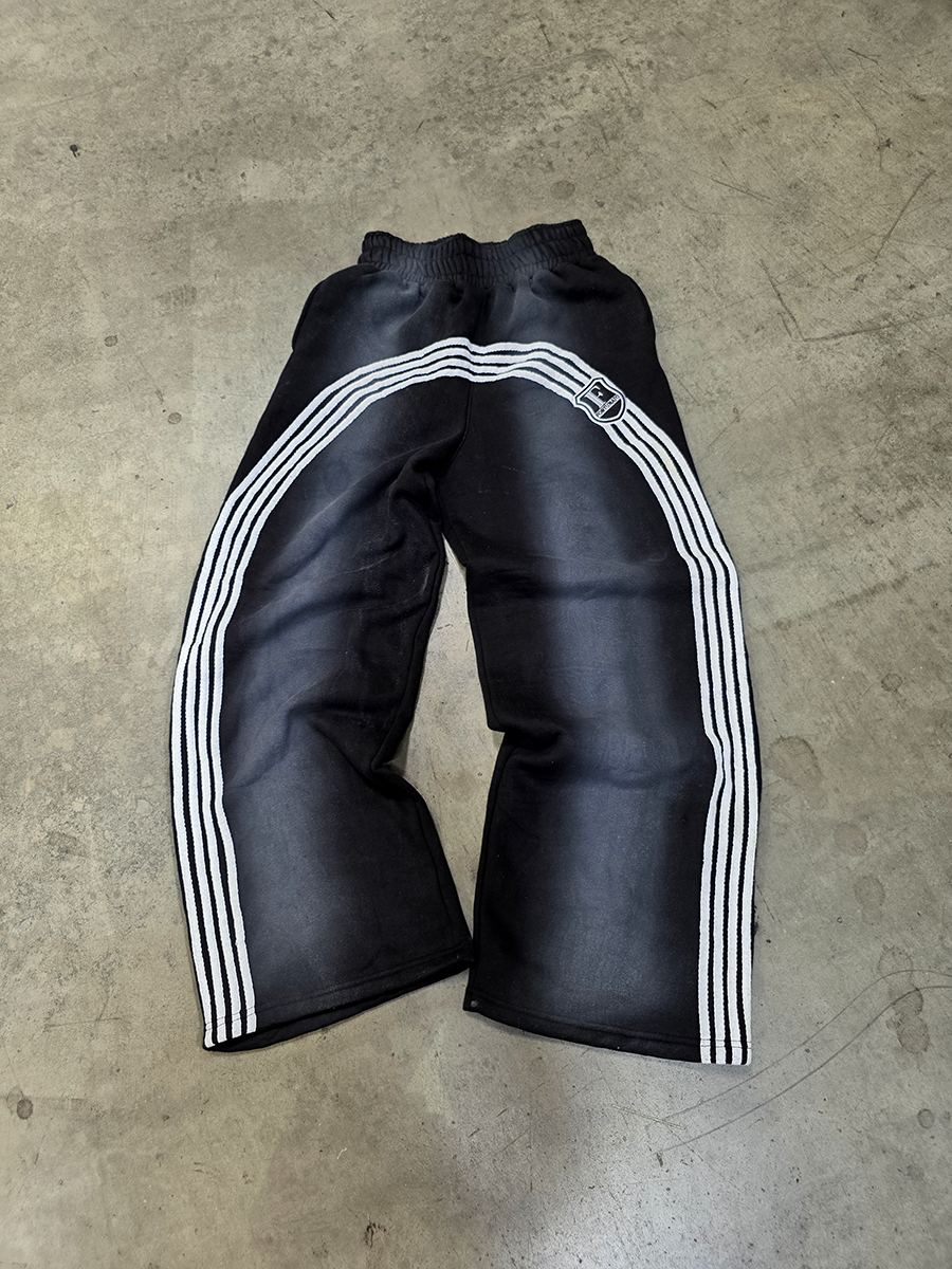 Striped Black Baggy Sweatpants