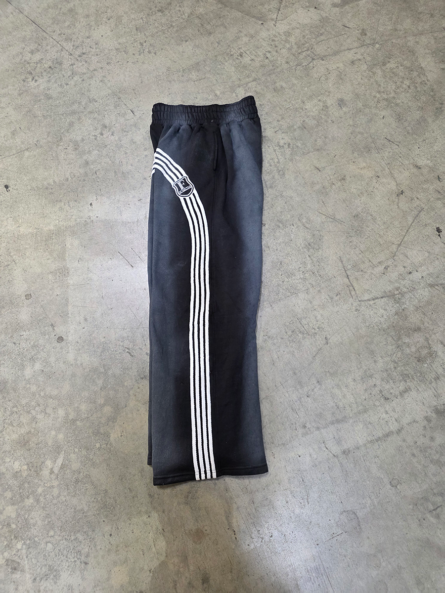 Striped Black Baggy Sweatpants