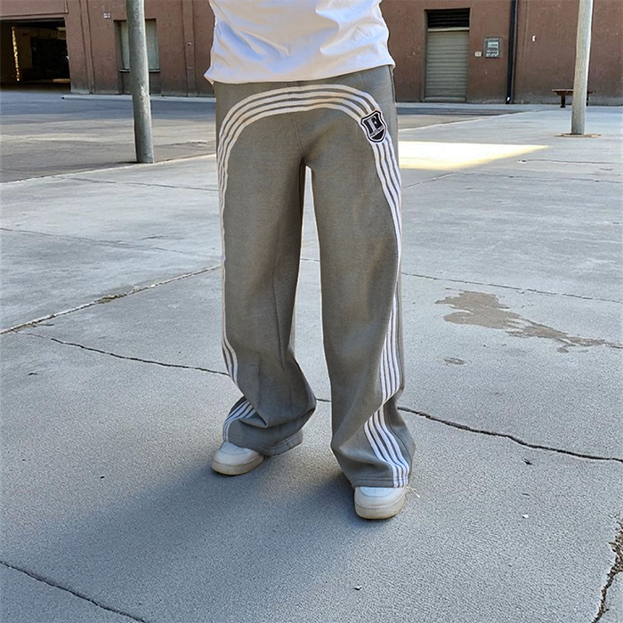 Striped Grey Baggy Sweatpants
