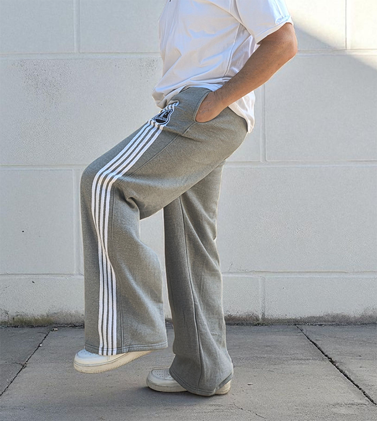 Striped Grey Baggy Sweatpants