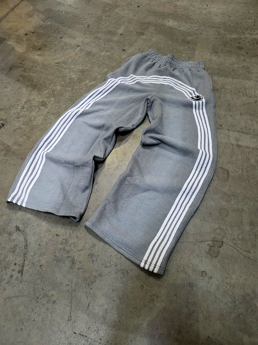 Striped Grey Baggy Sweatpants