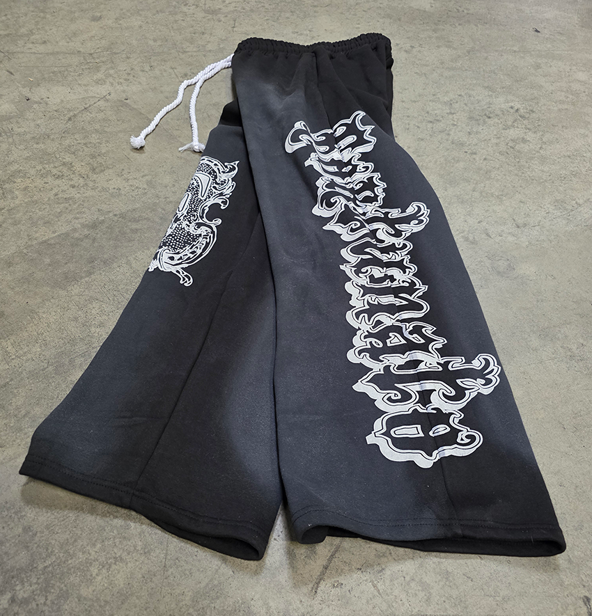 Black Baggy Graffiti Sweatpants